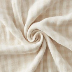 Coussin carré gaze de coton (45 x 45 cm) Gaïa vichy Beige