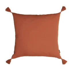 Coussin carré gaze de coton (60 x 60 cm) Gaïa Terracotta
