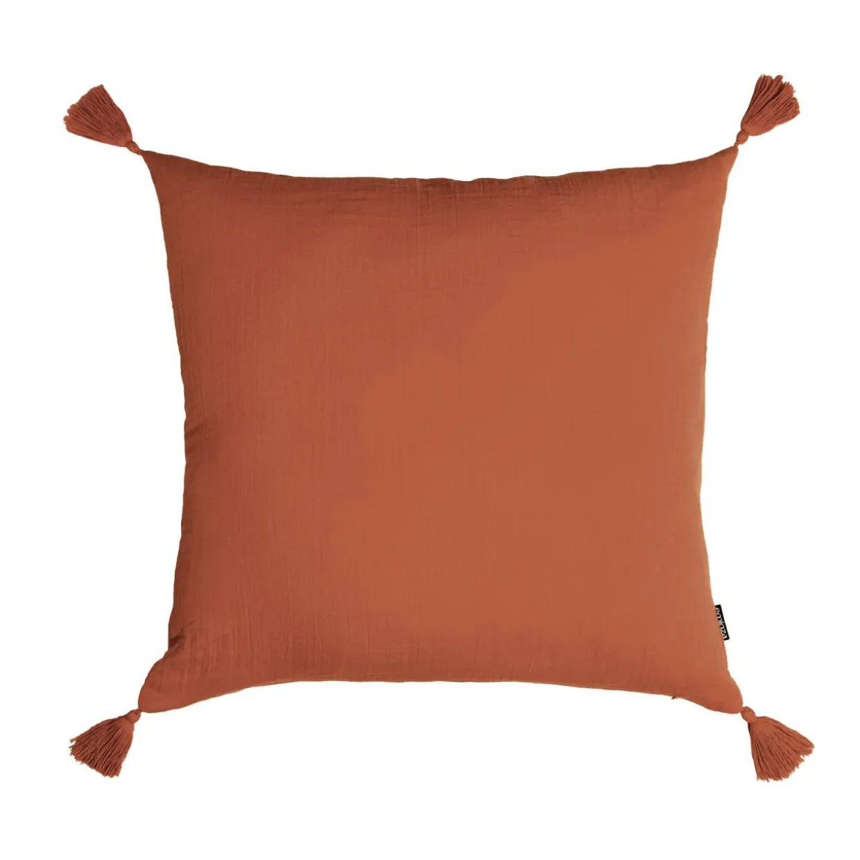 Coussin carré gaze de coton (60 x 60 cm) Gaïa Terracotta