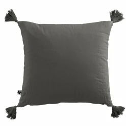 Coussin carré gaze de coton (40 x 40 cm) Gaïa Gris granit