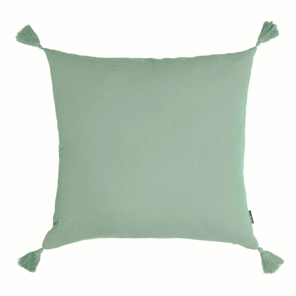 Coussin carré gaze de coton (60 x 60 cm) Gaïa Vert eucalyptus
