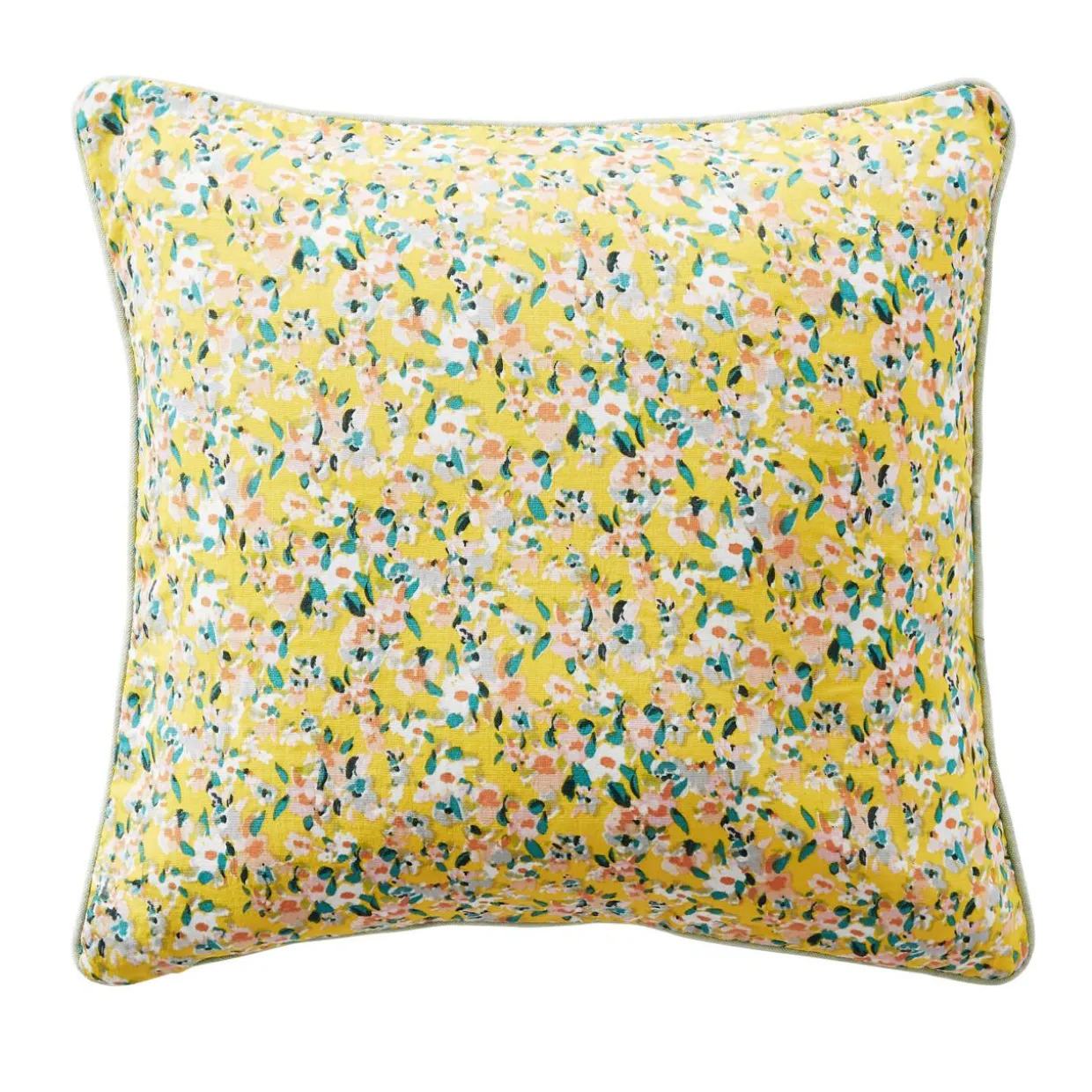 Coussin carré gaze de coton (45 x 45 cm) Abigaël Jaune