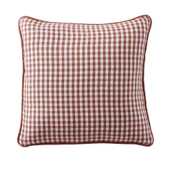 Coussin carré gaze de coton (45 x 45 cm) Gaïa vichy Terracotta