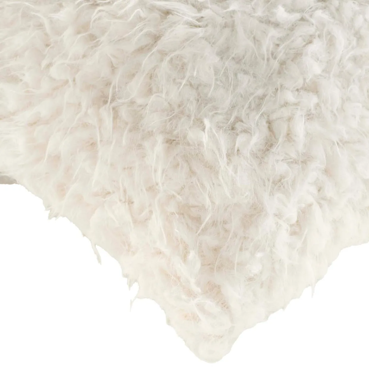 Coussin carré imitation fourrure (45 x 45 cm) Mouton Ecru