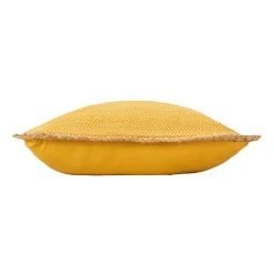 Coussin carré jute et coton (45 x 45 cm) Akina Jaune ocre