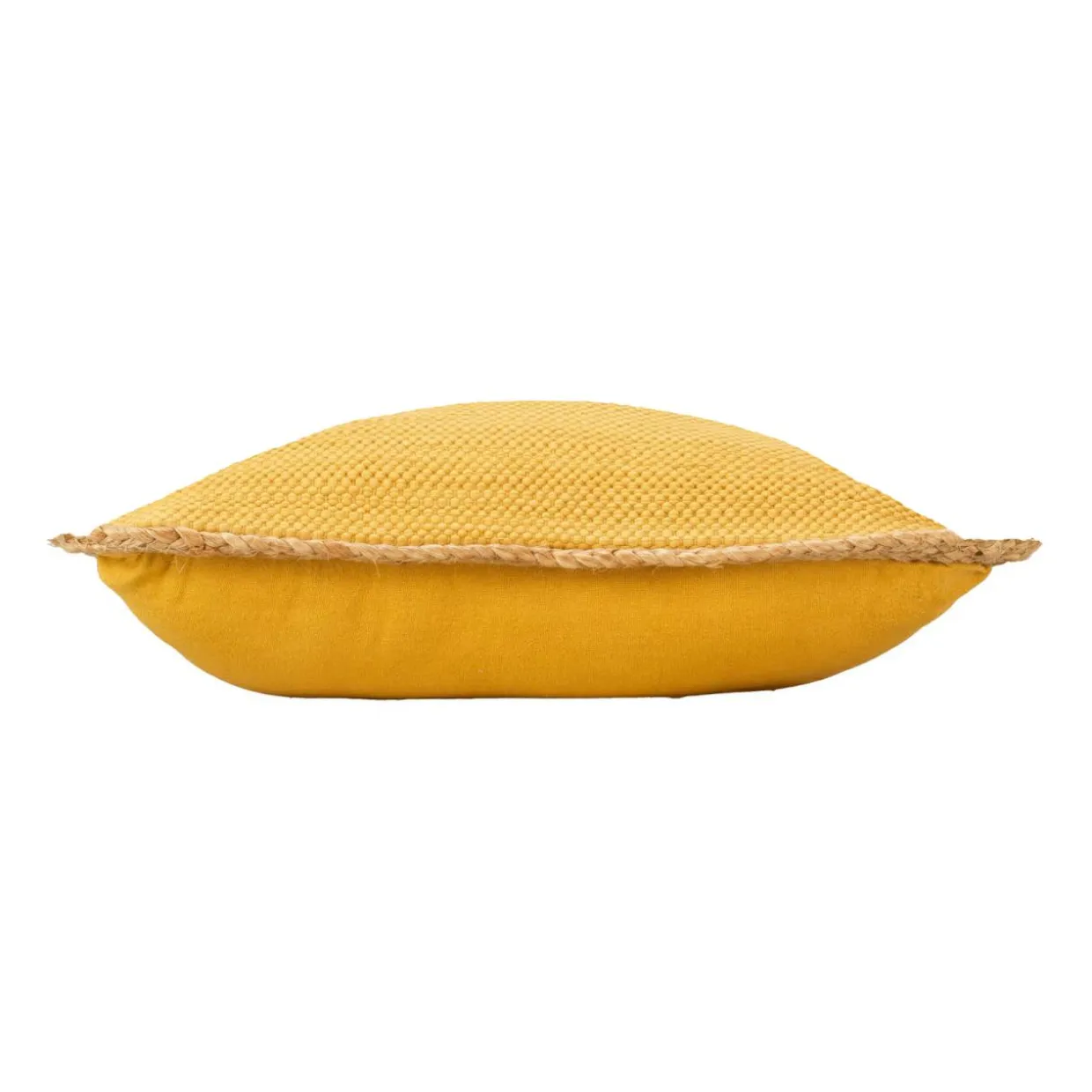 Coussin carré jute et coton (45 x 45 cm) Akina Jaune ocre