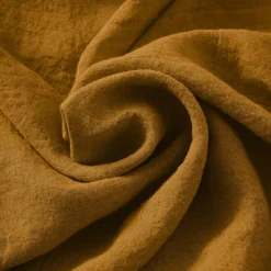 Coussin carré lin lavé (45 cm) Louise Caramel