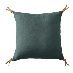 Coussin carré lin lavé (45 cm) Louise Gris ardoise