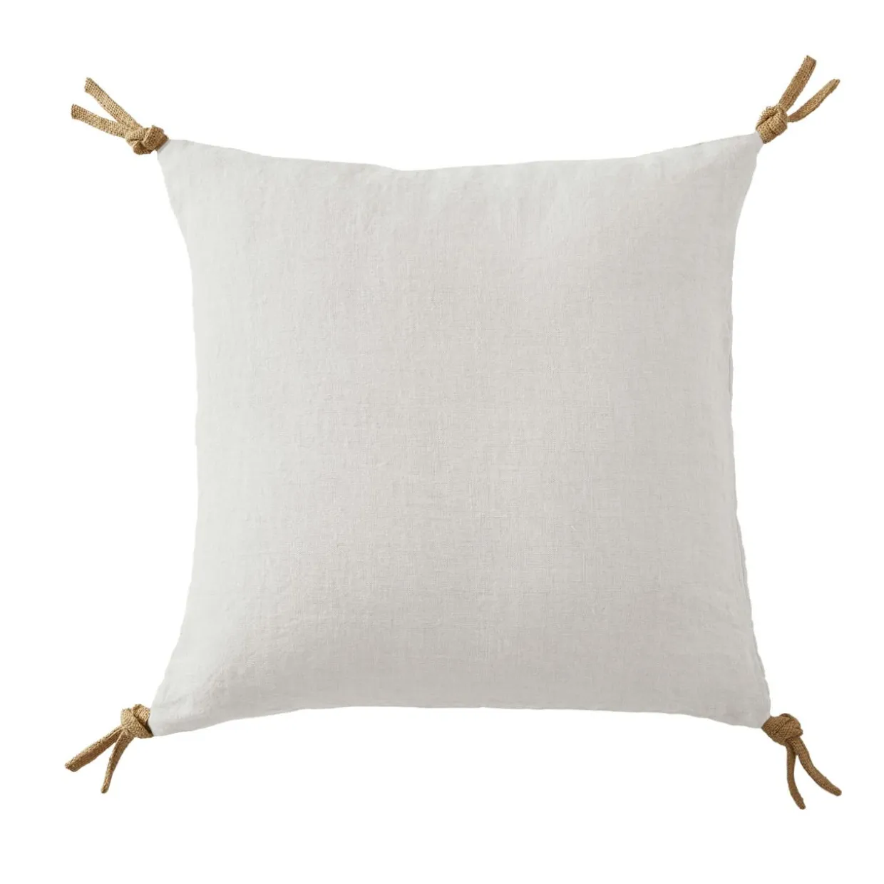 Coussin carré lin lavé (45 cm) Louise Blanc