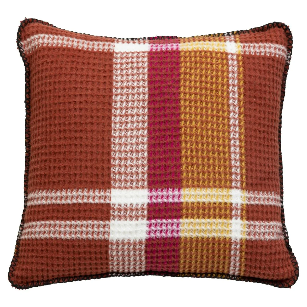 Coussin carré nid d'abeille (45 x 45 cm) Owen Terracotta
