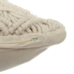 Coussin carré polycoton (40 x 40 cm) Macram Beige