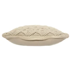 Coussin carré polycoton (40 x 40 cm) Macram Beige