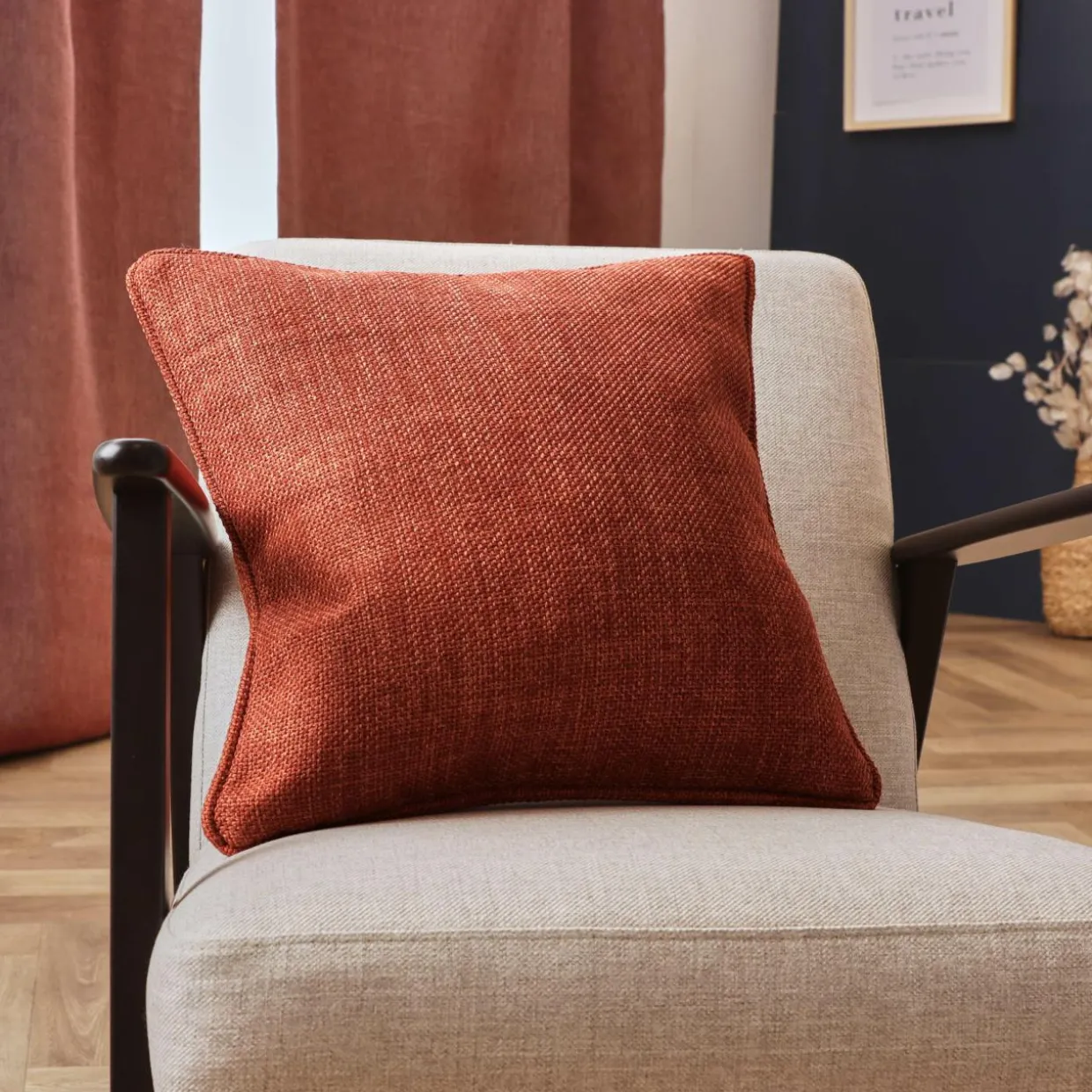 Coussin carré tissé (45 x 45 cm) Alba Terracotta