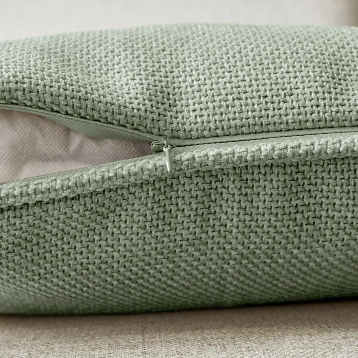 Coussin carré tissé (45 x 45 cm) Alba Vert romarin