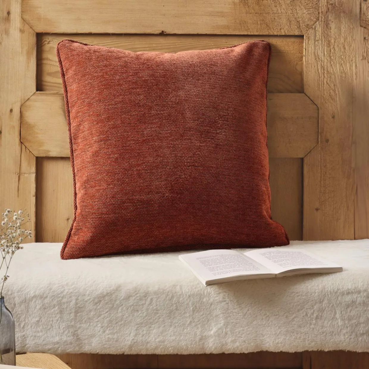 Coussin carré tissé (45 x 45 cm) Magnus Terracotta