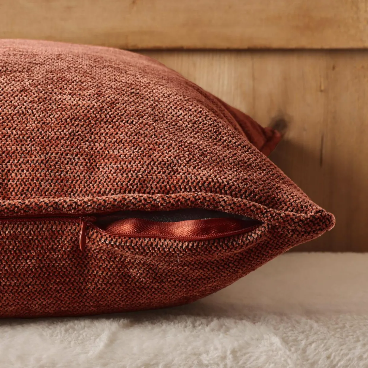 Coussin carré tissé (45 x 45 cm) Magnus Terracotta