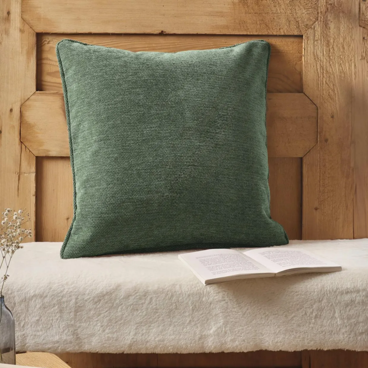 Coussin carré tissé (45 x 45 cm) Magnus Vert romarin