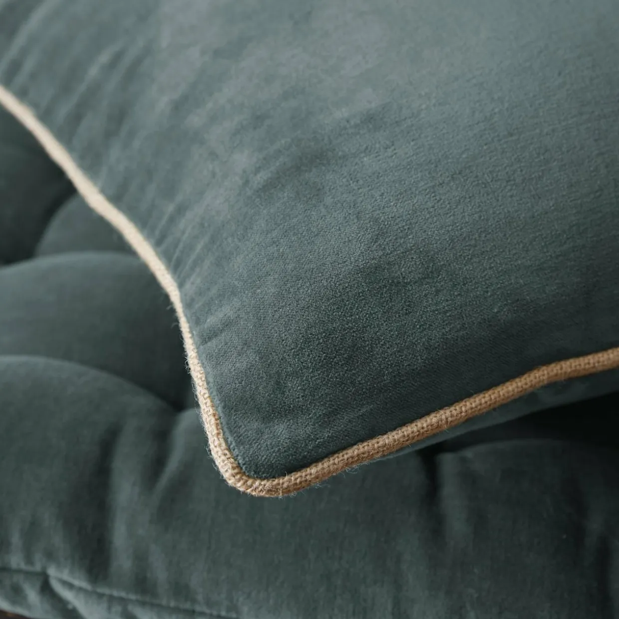 Coussin carré velours de coton (45 x 45 cm) Victor Gris ardoise