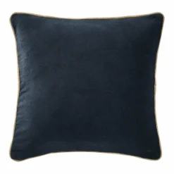 Coussin carré velours de coton (45 x 45 cm) Victor Bleu nuit