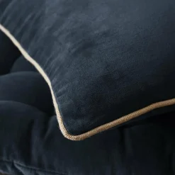 Coussin carré velours de coton (45 x 45 cm) Victor Bleu nuit
