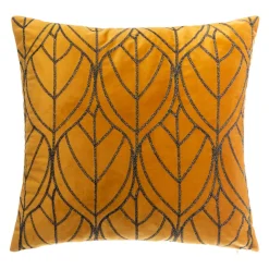 Coussin carré velours (40 x 40 cm) Charly Jaune ocre