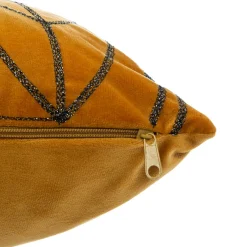 Coussin carré velours (40 x 40 cm) Charly Jaune ocre