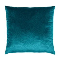 Coussin carré velours (60 x 60 cm) Fern Bleu pétrole