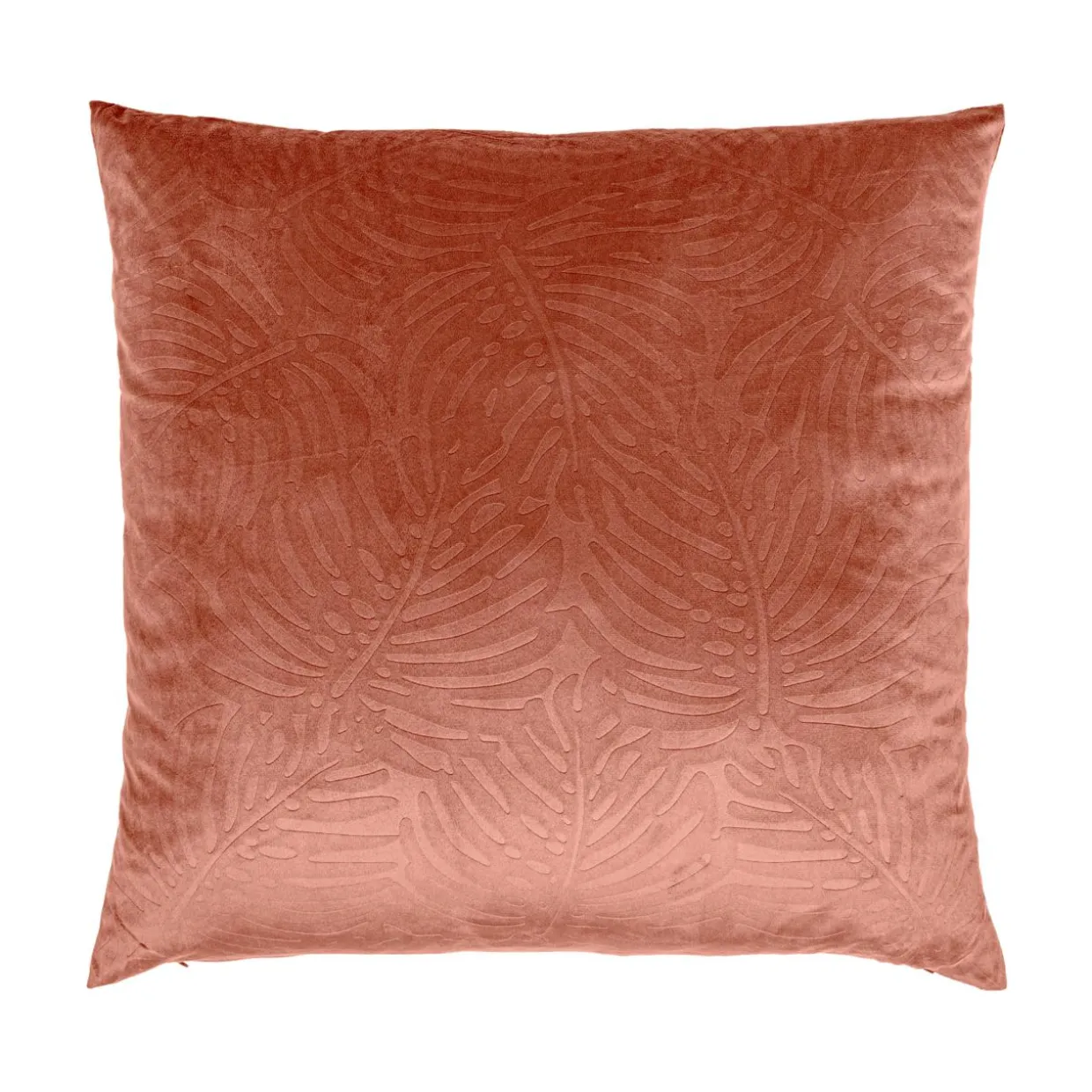Coussin carré velours (60 x 60 cm) Fern Terracotta