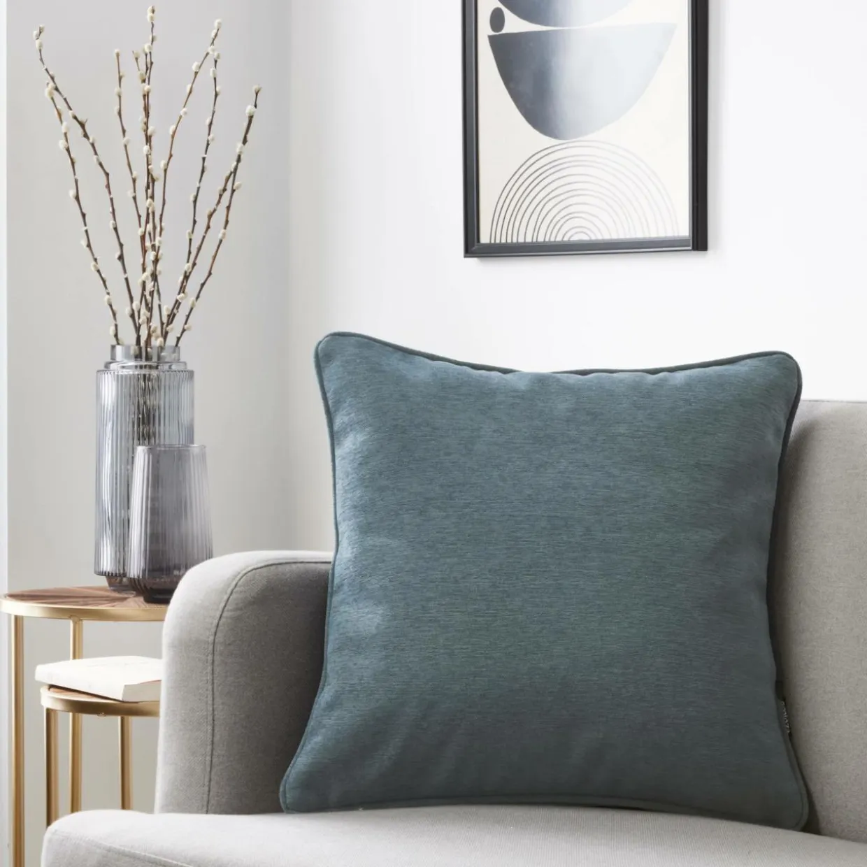 Coussin carré (50 x 50 cm) Minuit Gris bleu