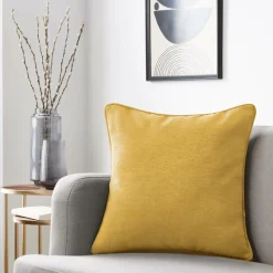 Coussin carré (50 x 50 cm) Minuit Jaune ocre