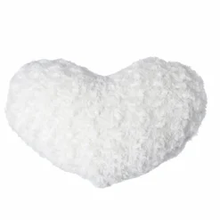 Coussin Coeur (28 x 36 cm) Bouclée Blanc