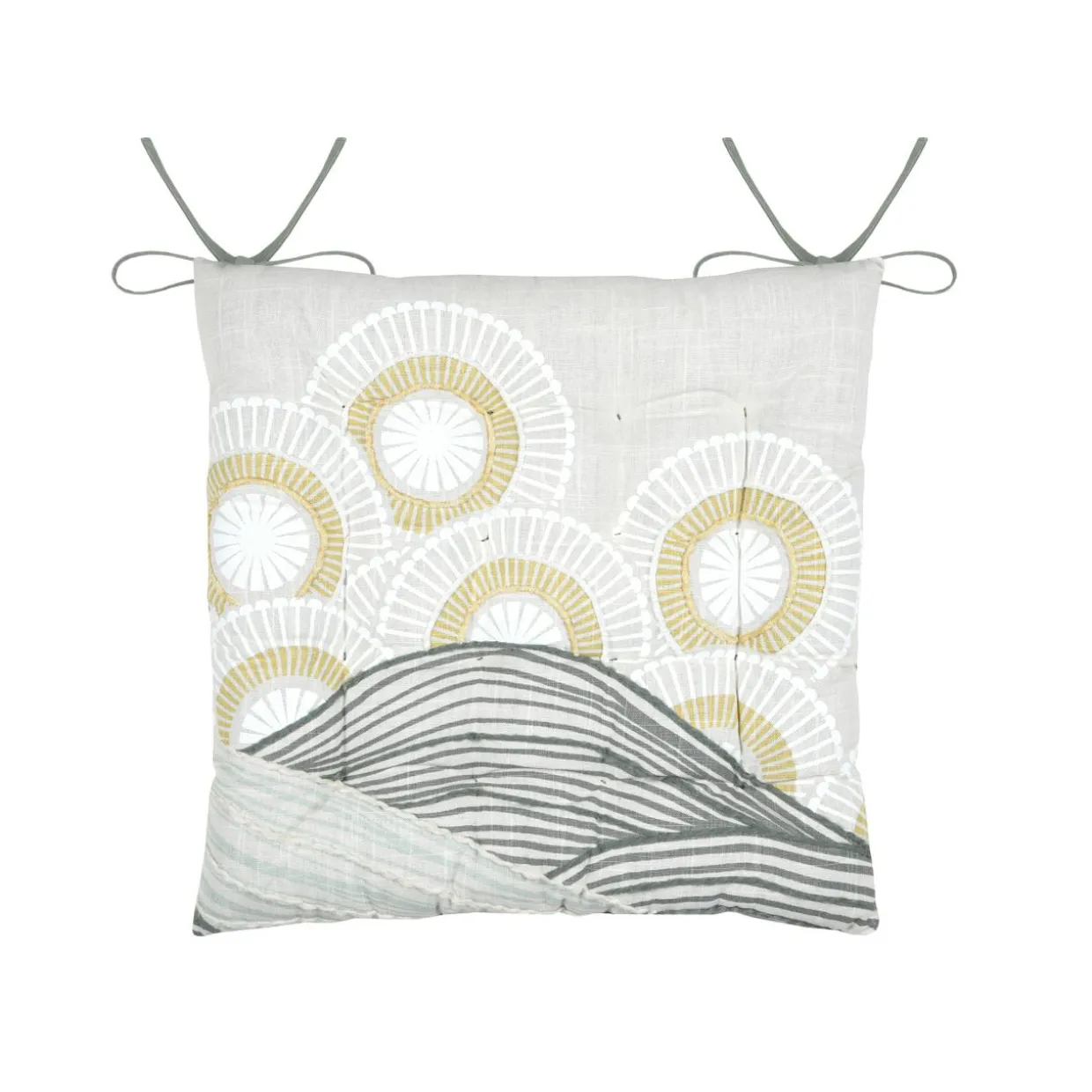 Coussin de chaise carré coton (38 x 38 cm) Yuki Beige