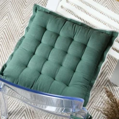 Coussin de chaise carré coton (38 x 38 cm) Helios Vert
