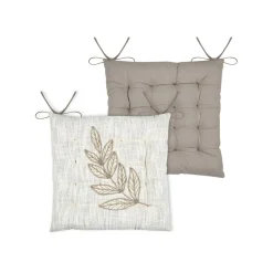 Coussin de chaise carré coton (38 x 38 cm) Hemera Ecru