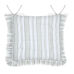 Coussin de chaise carré coton (38 x 38 cm) Joséphine Ecru