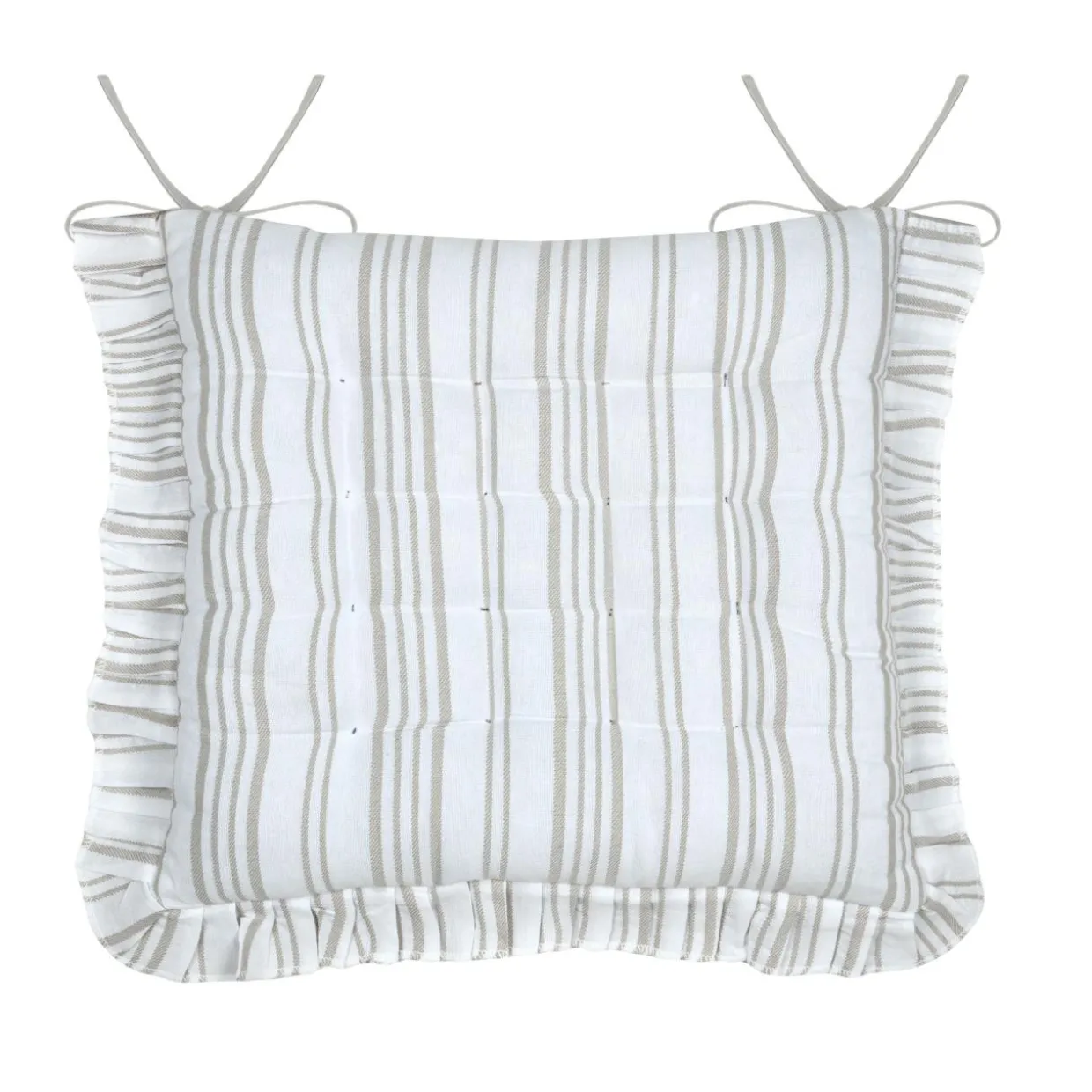 Coussin de chaise carré coton (38 x 38 cm) Joséphine Ecru