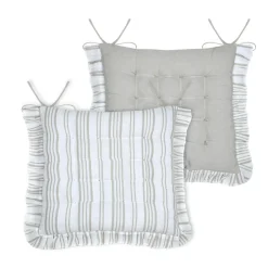 Coussin de chaise carré coton (38 x 38 cm) Joséphine Ecru