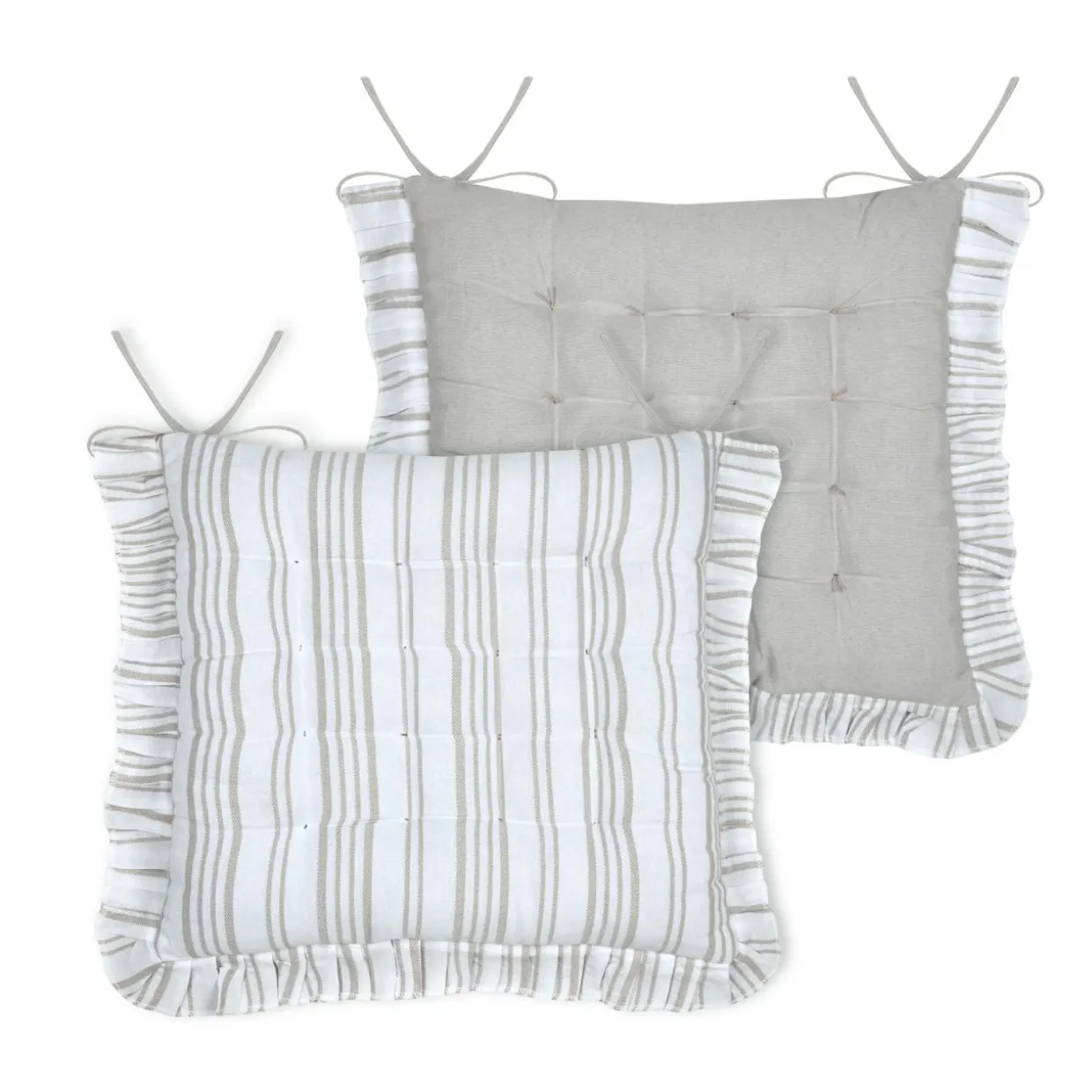 Coussin de chaise carré coton (38 x 38 cm) Joséphine Ecru