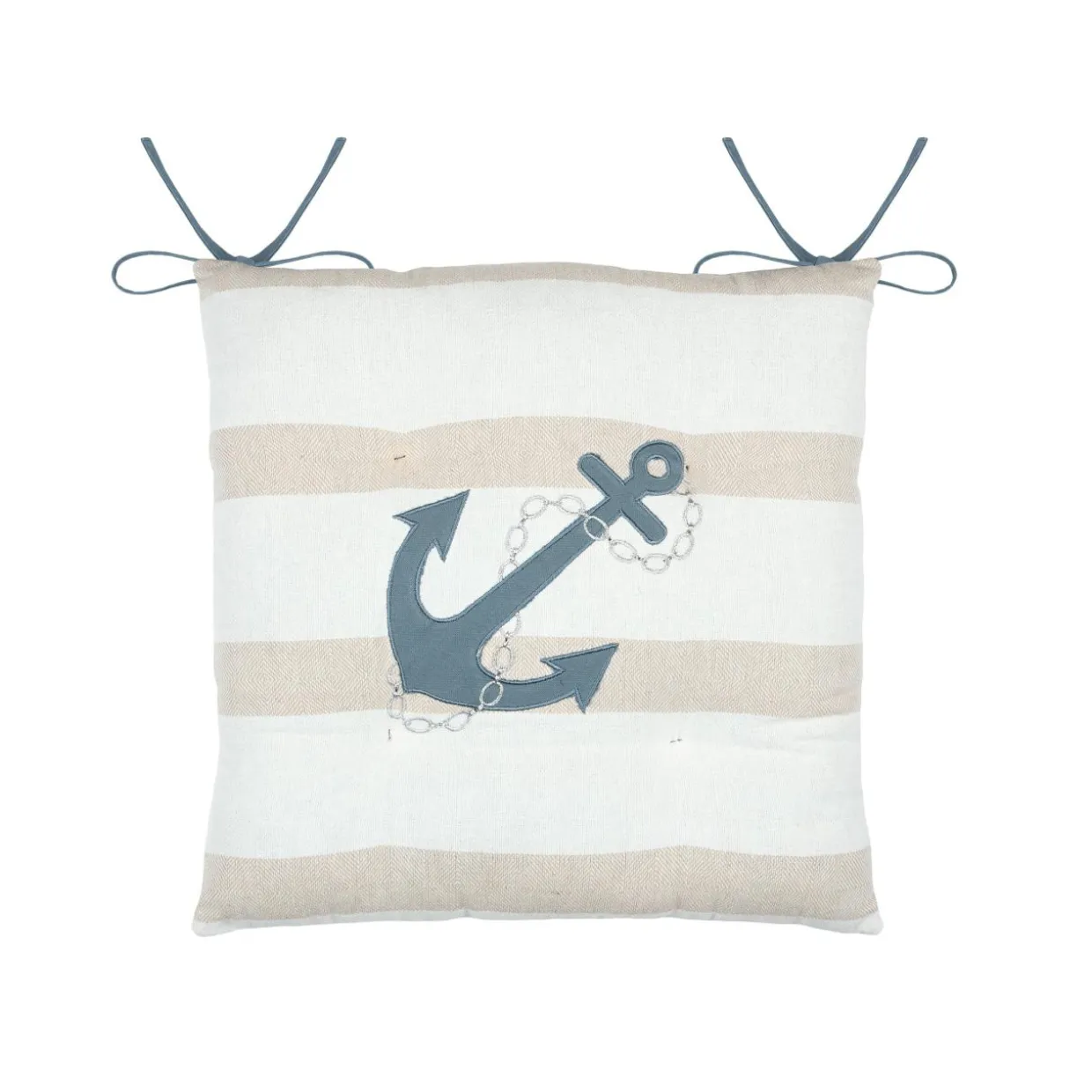 Coussin de chaise carré coton (38 x 38 cm) Nautical Beige