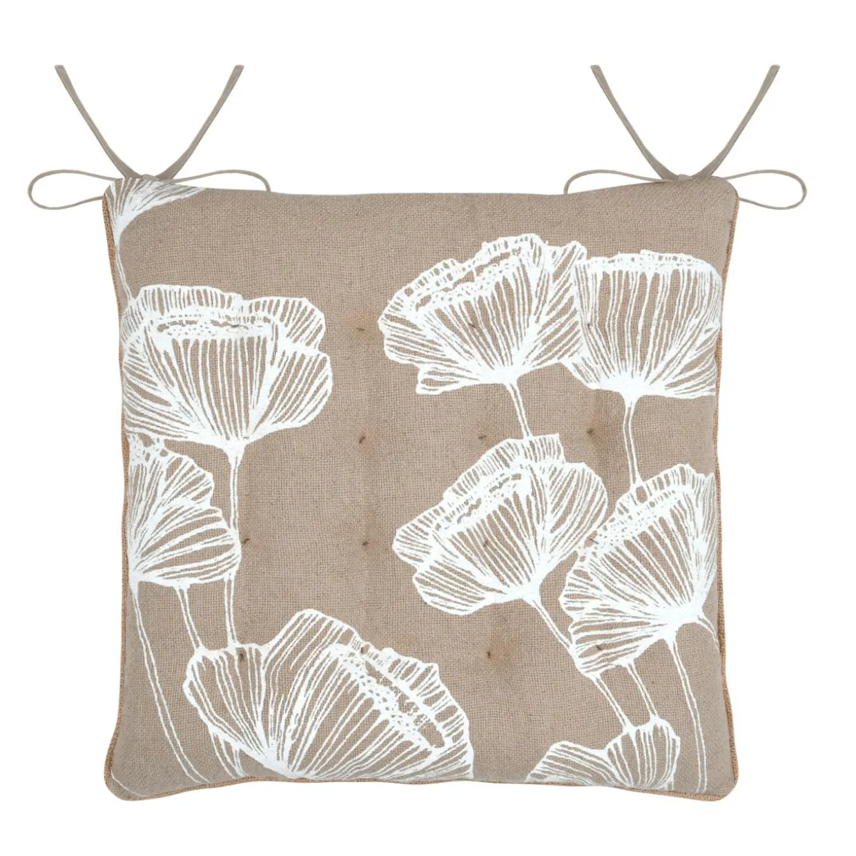 Coussin de chaise carré coton (38 x 38 cm) Oriana Beige