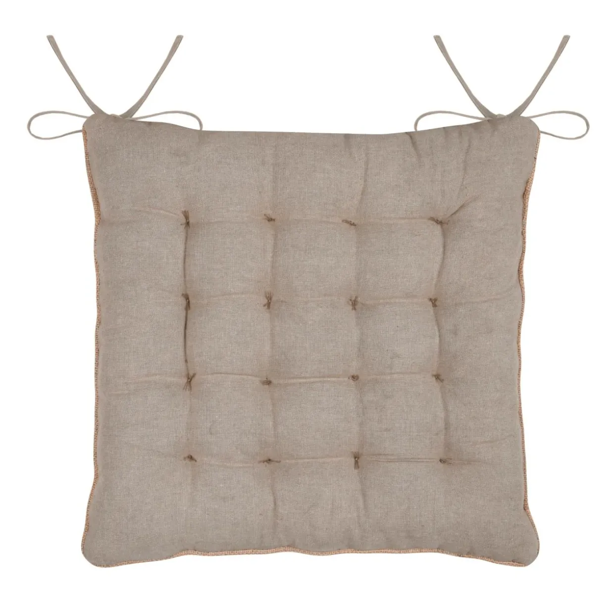 Coussin de chaise carré coton (38 x 38 cm) Oriana Beige