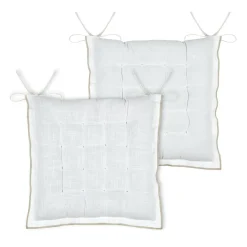 Coussin de chaise carré coton (38 x 38 cm) Helios Blanc