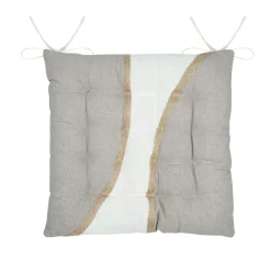 Coussin de chaise carré coton (38 x 38 cm) Blokken Ecru