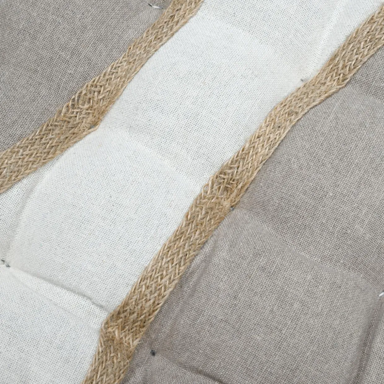 Coussin de chaise carré coton (38 x 38 cm) Blokken Ecru