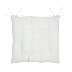 Coussin de chaise carré coton (38 x 38 cm) Blokken Ecru