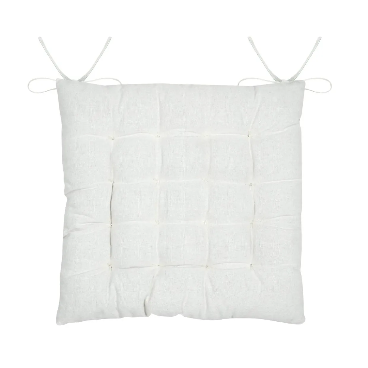 Coussin de chaise carré coton (38 x 38 cm) Blokken Ecru