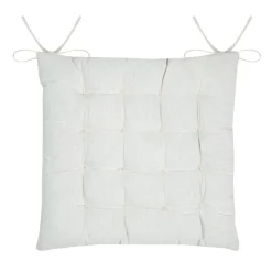 Coussin de chaise carré coton (38x38 cm) Emmy Ecru