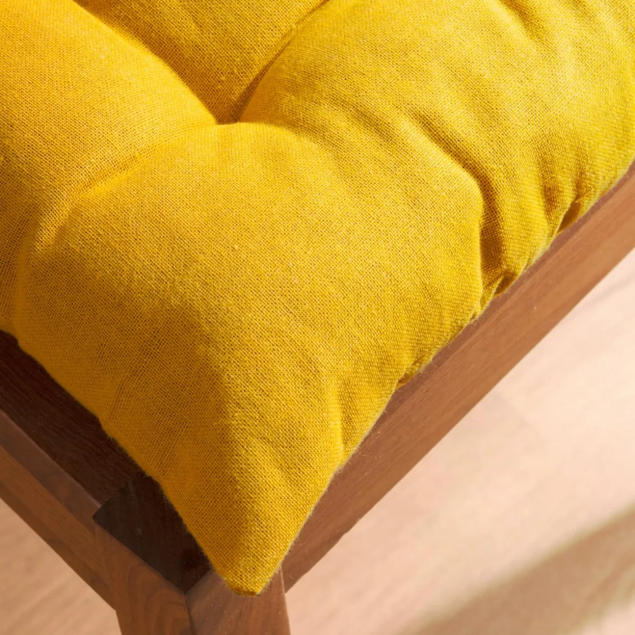 Coussin de chaise carré coton (40 x 40 cm) Pixel Jaune moutarde