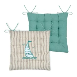 Coussin de chaise carré coton (38 x 38 cm) Barbade Ecru