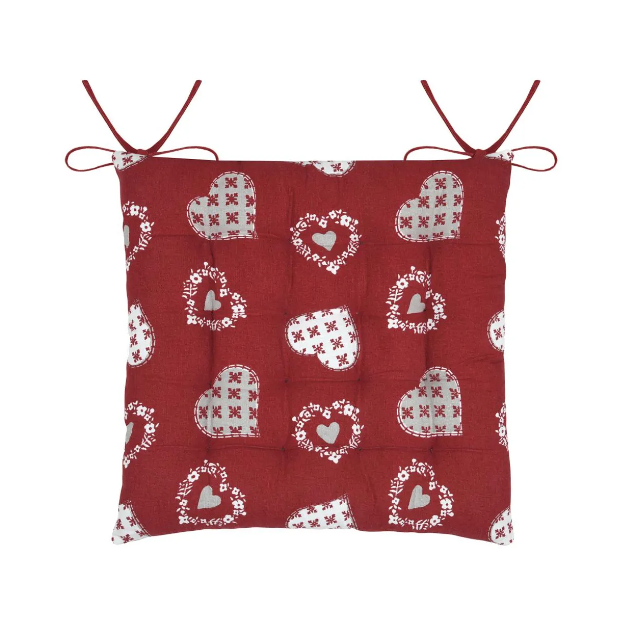 Coussin de chaise carré coton (40 x 40 cm) Ornon Rouge